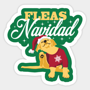 Feliz Navidad Fleas Navidad Yellow Lab Puppy Christmas Sticker